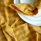 Bistro tablecloth, ocher tiles