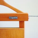 Valet de chambre en bois, signé Fratelli Reguitti, années 60, sur roulettes