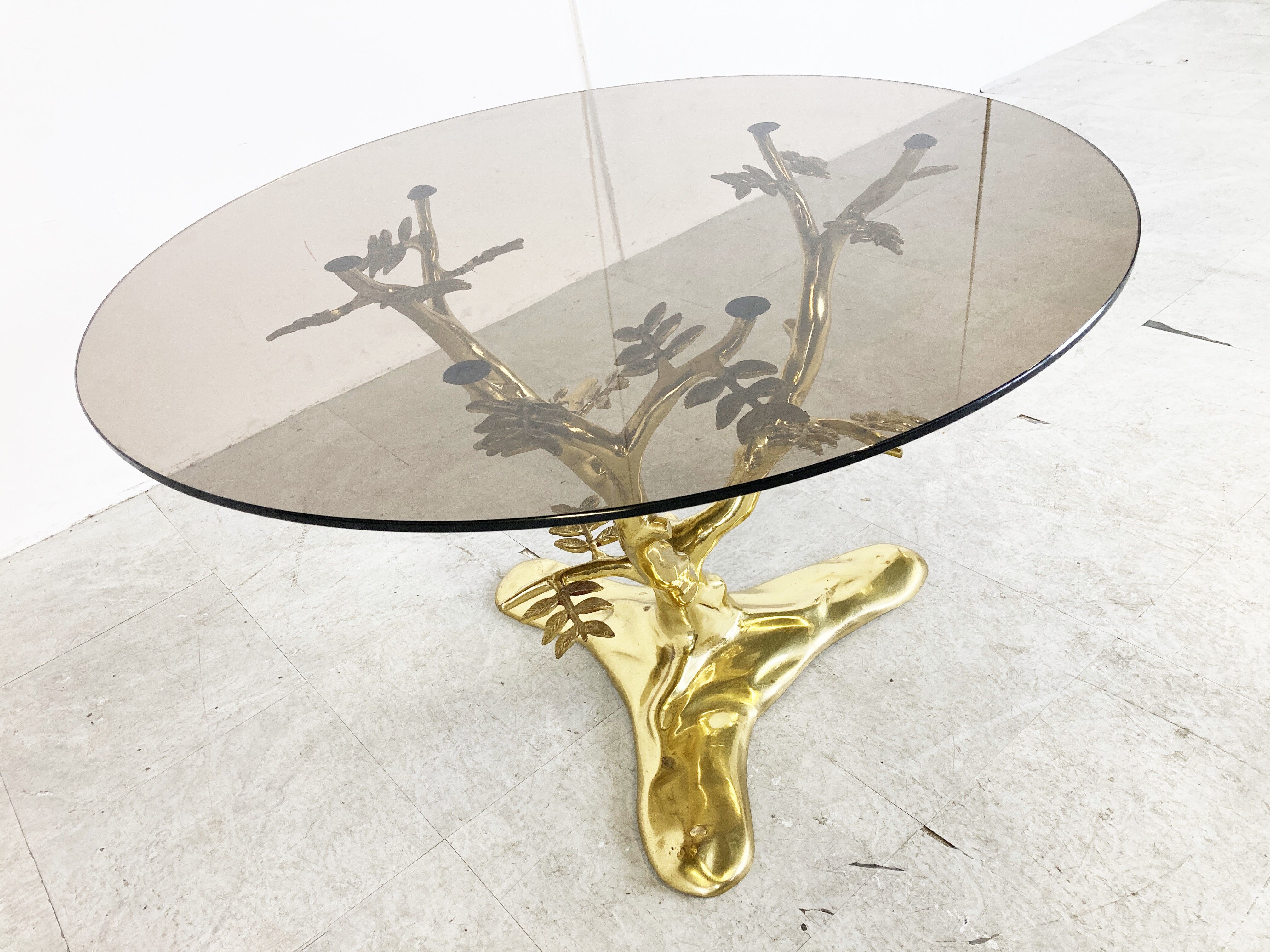 Vintage brass coffee table, 1970s