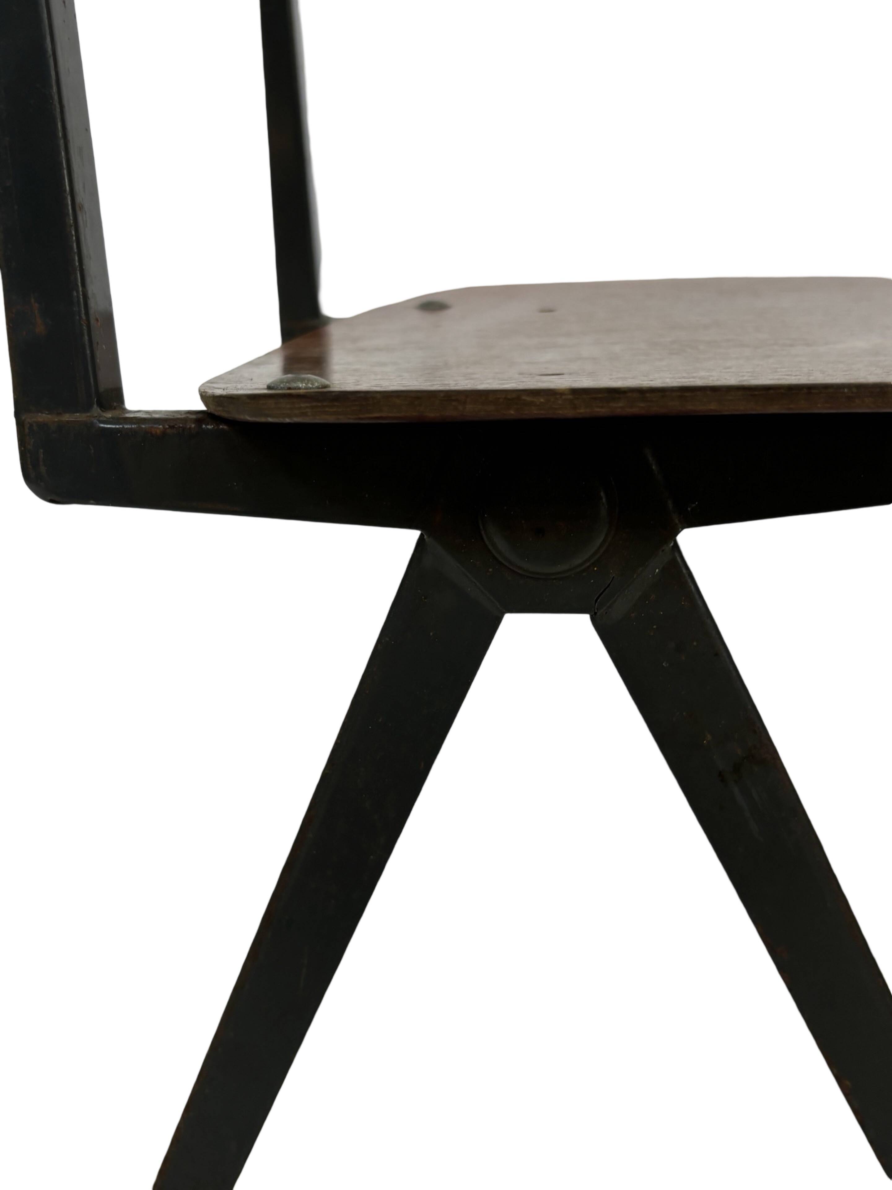 Vintage Marko holland industrial school chair 60's netherlands design