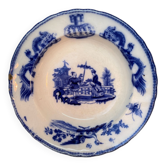 Tonkin earthenware plate with Chinese decoration
