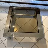 Table basse en verre et chrome