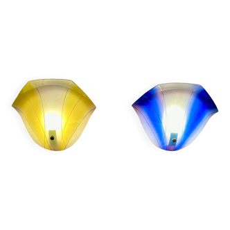 Paire d'appliques en verre Design scandinave 1950.