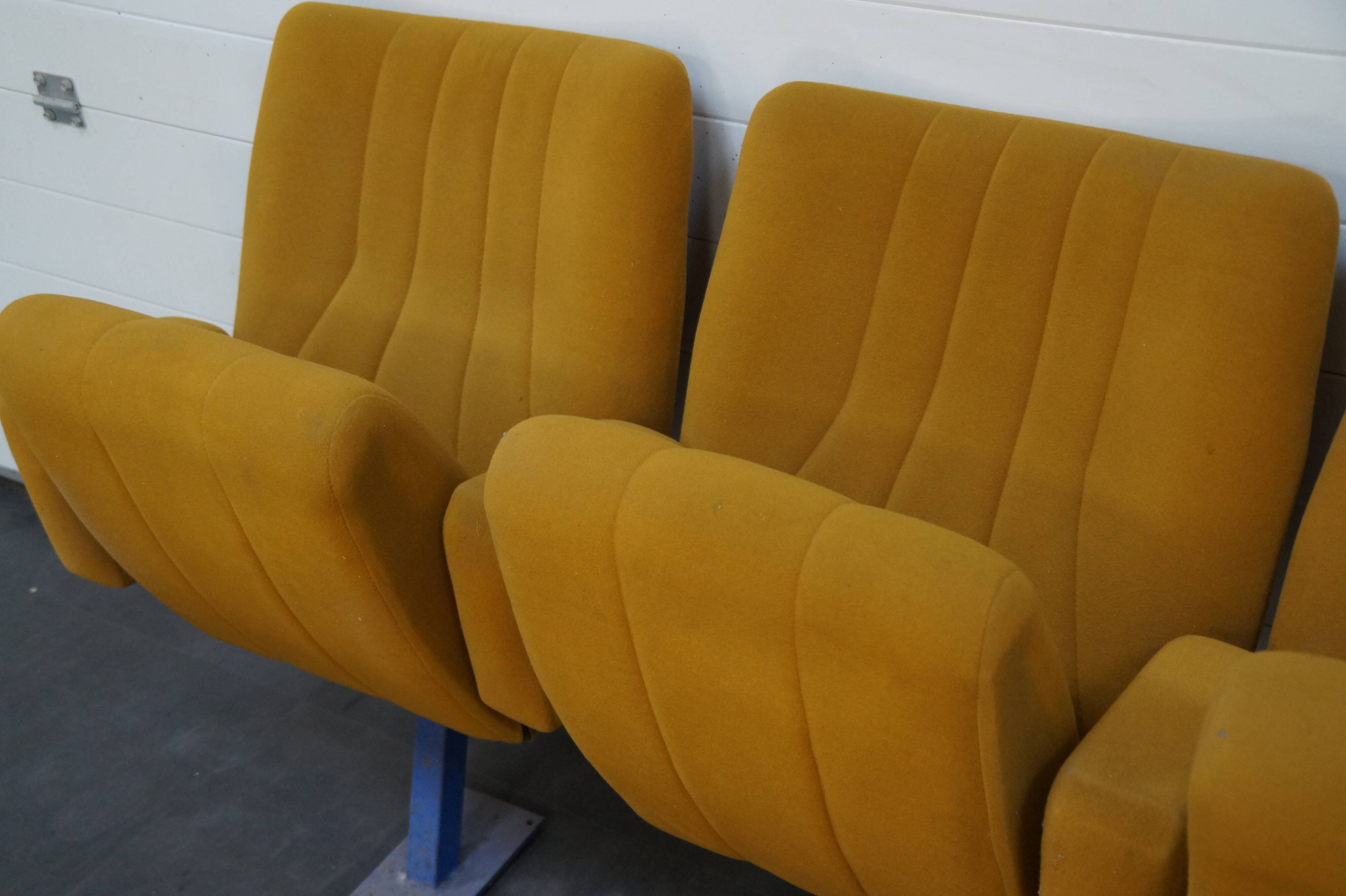 Set of 3 vintage cinema chairs