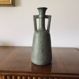 Art Deco green iridescent vase, Montieres France 1930s