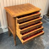 Solid wood silver cabinet with 5 drawers for 173 place settings, silver-plated metal, Solid silver