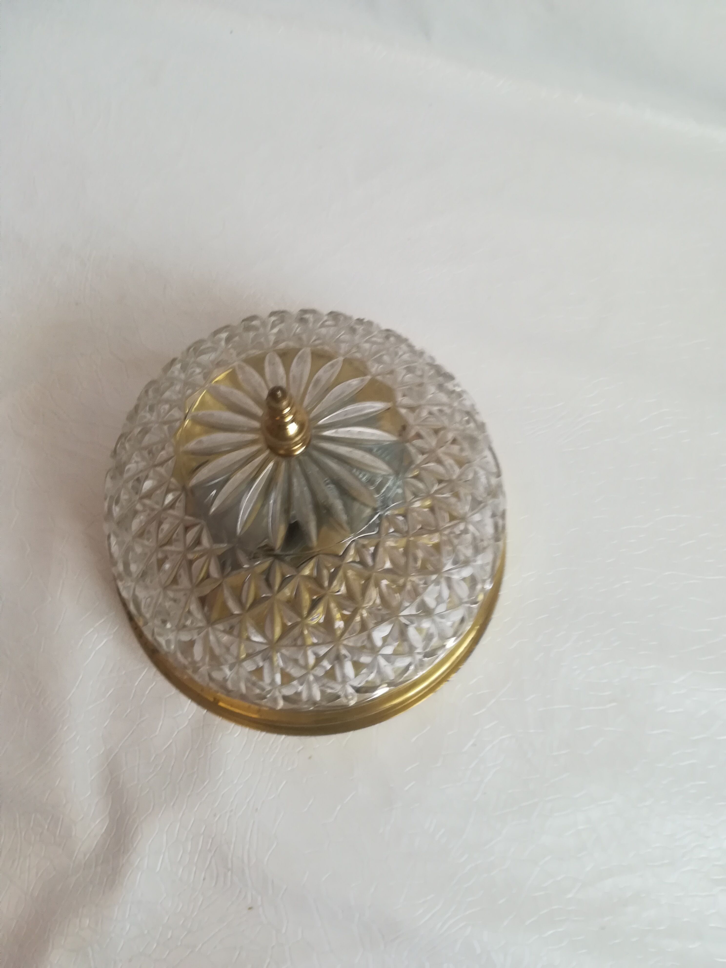 Ceiling light glass and brass Haussmann style