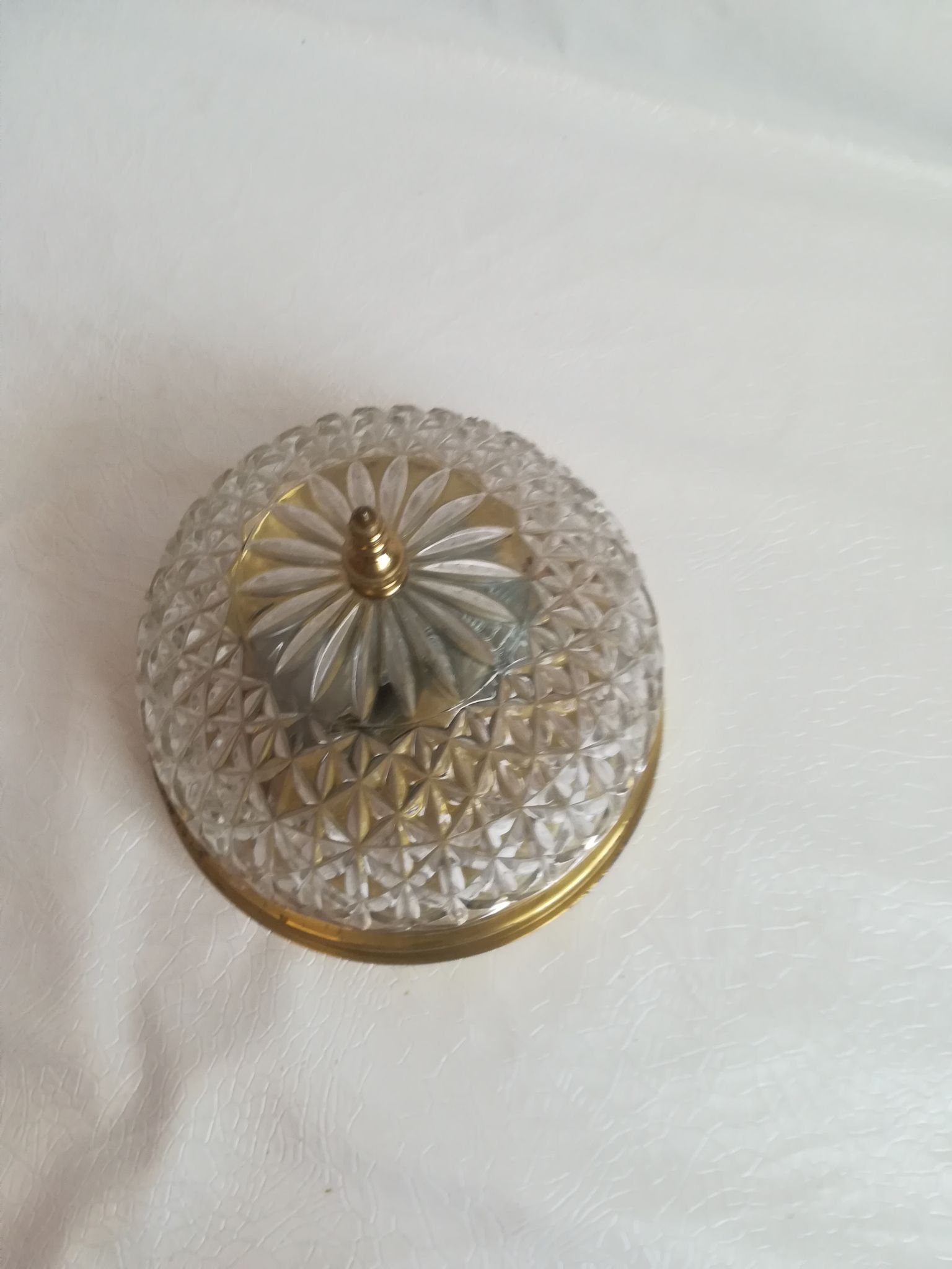 Ceiling light glass and brass Haussmann style