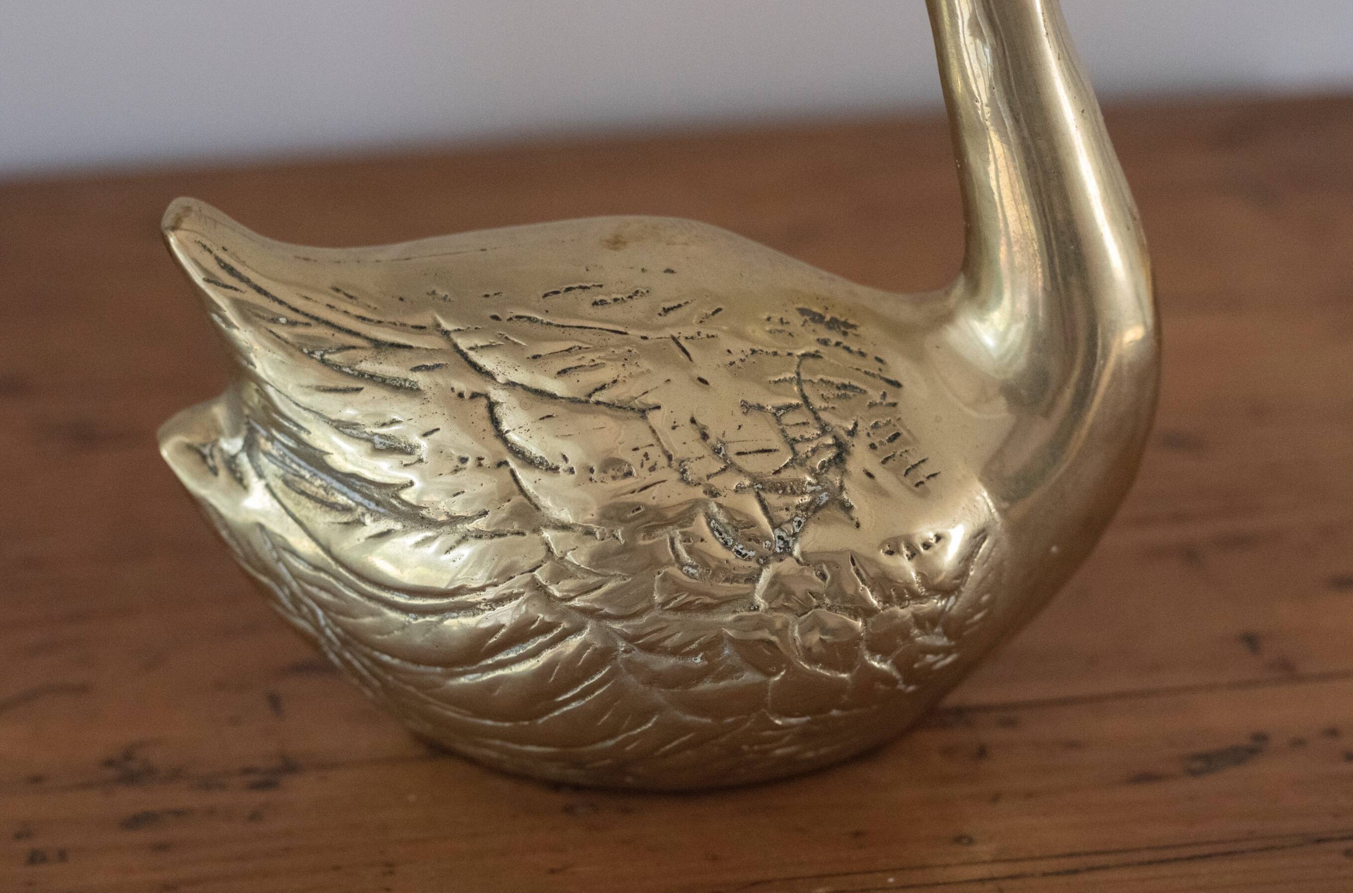 Vintage Brass Swan