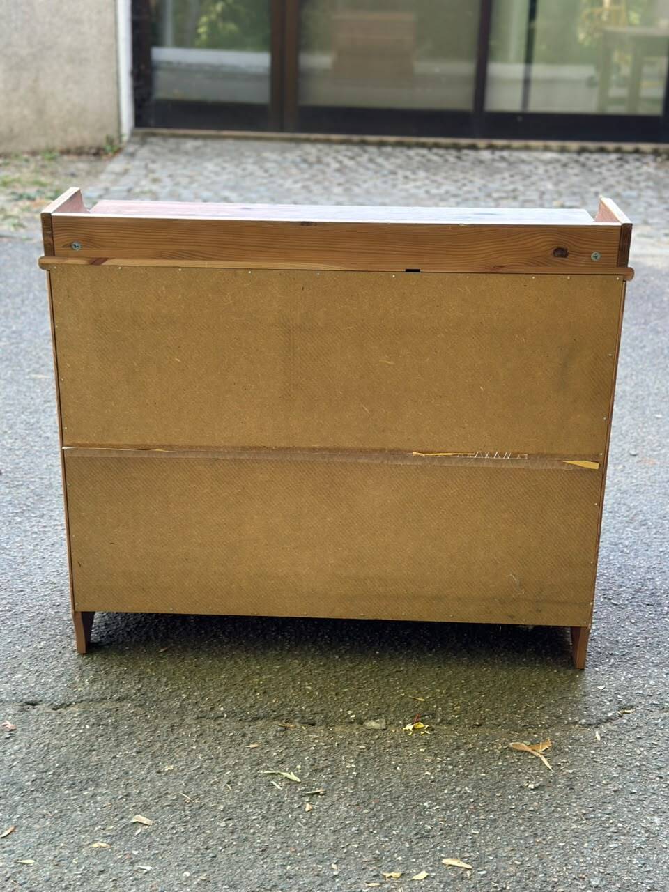 Commode scandinave en bois massif avec 4 tiroirs années 90