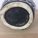 60s Vallauris ceramic vase, white spaghetti