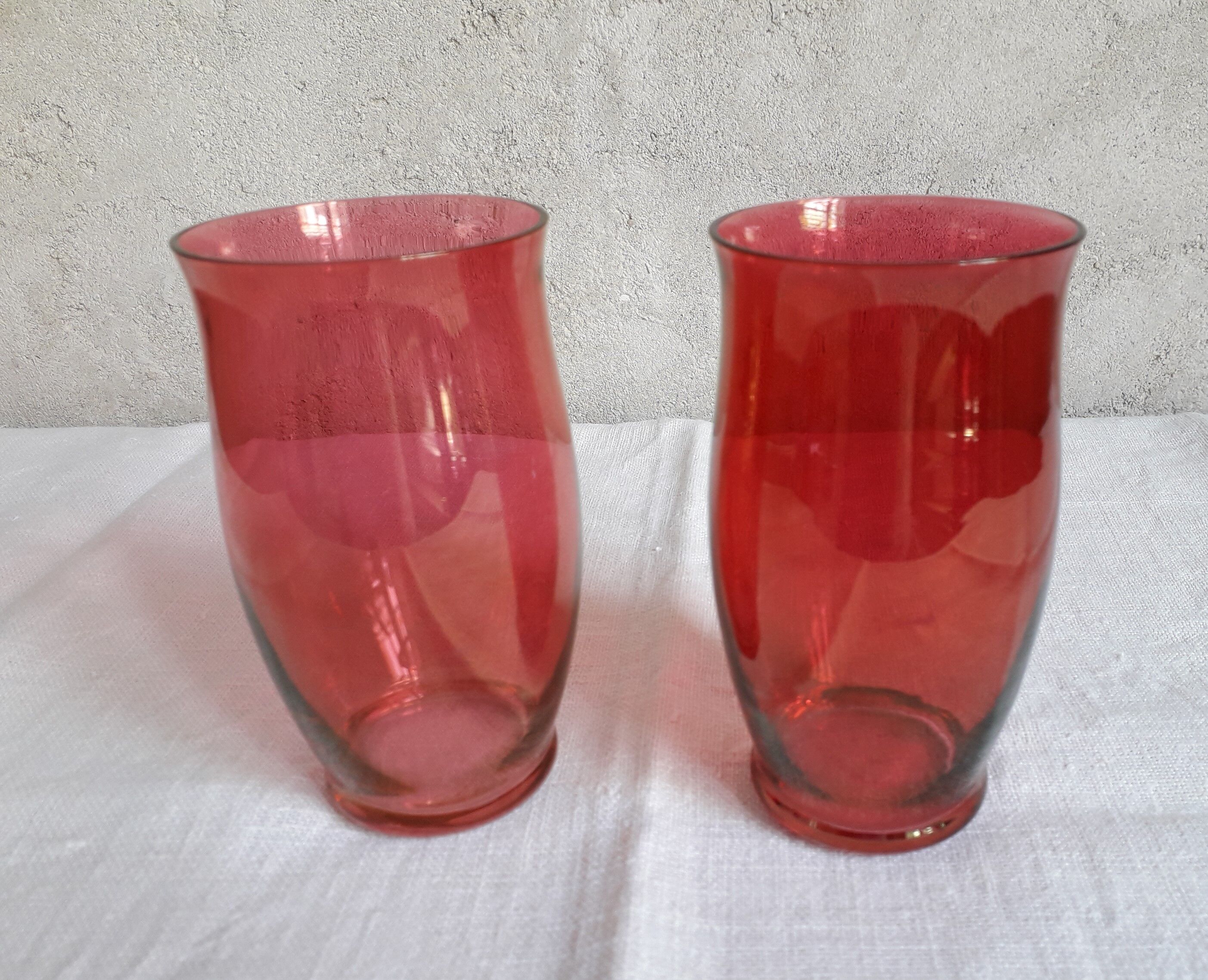 Service à orangeade en verre coloré et irisé