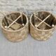 Pair of braided rope ottoman stools