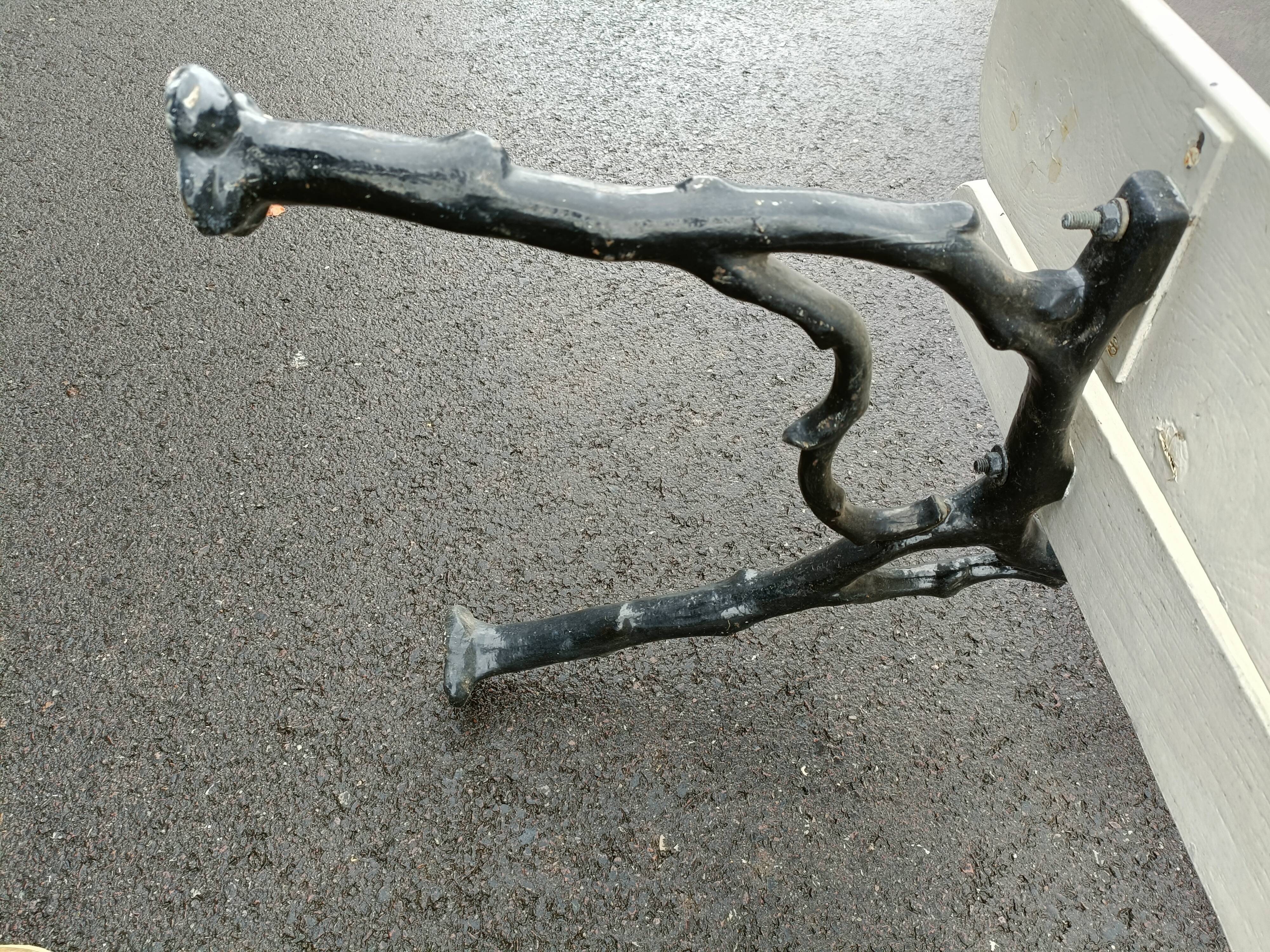 Garden bench old cast iron feet