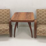 1960 2x Halabala Armchairs H 269 and spider table, Czechoslovakia