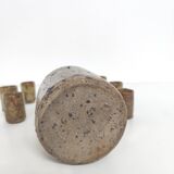 Set service glasses and bottle in pyrite stoneware