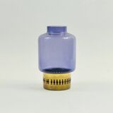 Mid-Century Scandinavian Glass & Brass Candle Holder from Jakobsson, 1950s