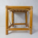 Vintage rattan sofa side table