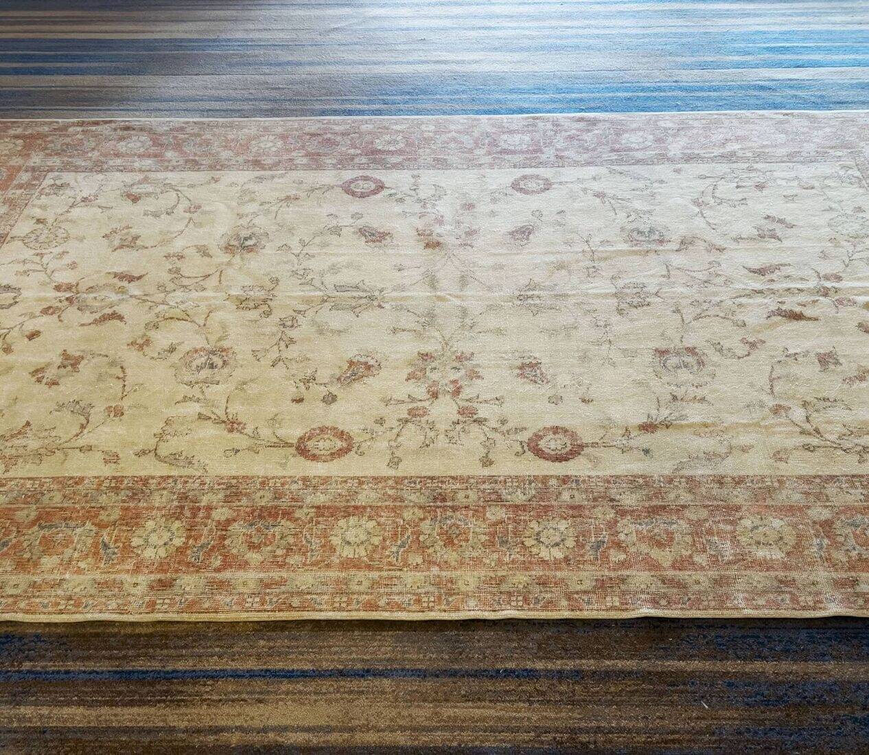 Vintage Large Pastel Carpet with Flowers
