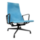 EA-124 office chair, aluminium chair, Hop Sak, turquoise blue, by Charles & Ray Eames for Vitra, Norway, 2000s. Swivel and tilt function.