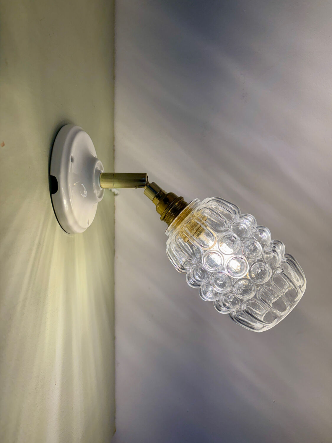 Vintage bubble glass tulip wall light