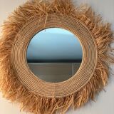 Mirror in raffia, 47 cm