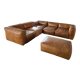 Modular corner sofa + pouf/ottoman in cognac Buffalo leather