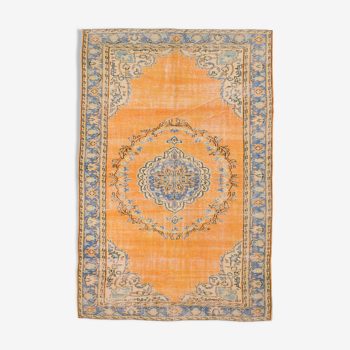 Tapis orange madallion oushak 288x194cm