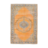 6x9 orange madallion oushak rug, 288x194cm