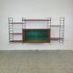 Bibliothèque murale suspendue étagères scandinave vintage teck 1960