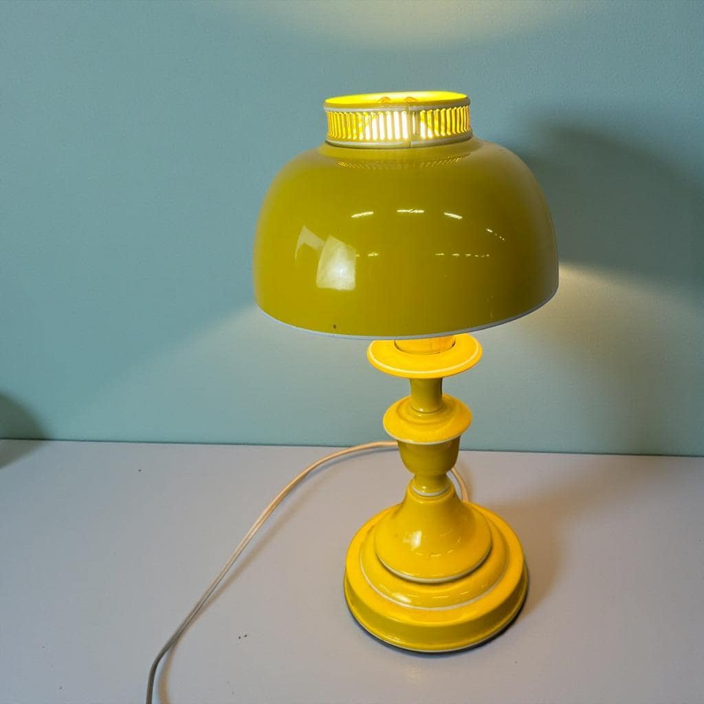 Miniature vintage yellow desk lamp