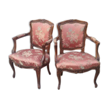 Paire de fauteuils cabriolets de style louis xv