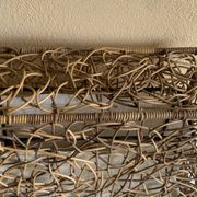 Lampe de sol/table en osier vintage
