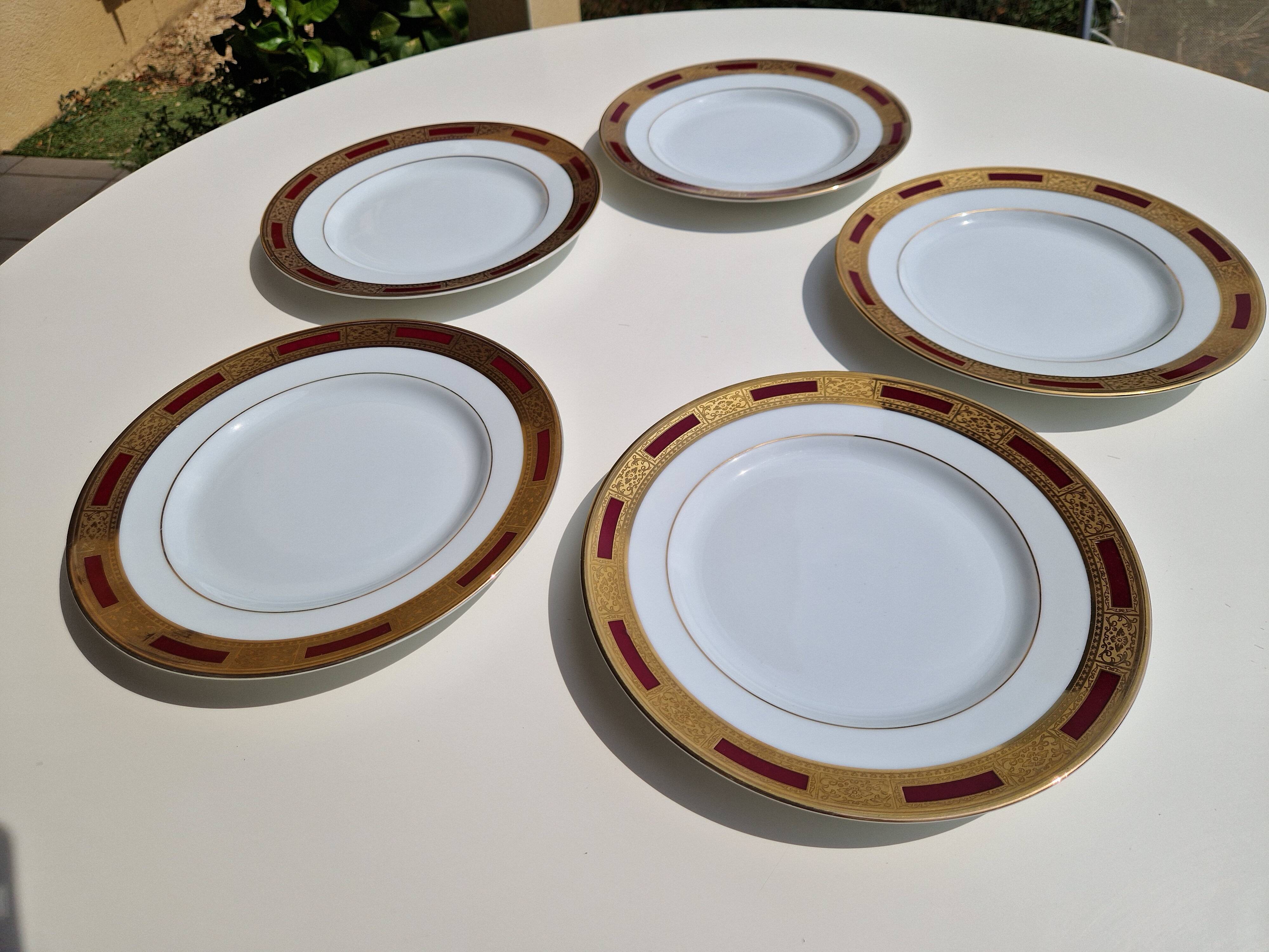 Dessert plates, fine porcelain, Arc de Triomphe, The Imperial Table