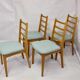 Set of 4 year old Scandinavian chairs restored fabric Edition Lelievre .