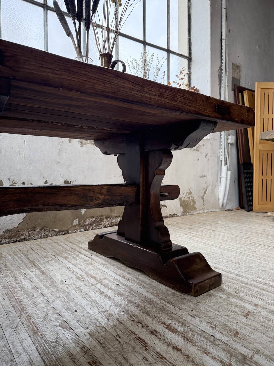 Table de monastère XXL en chêne, 19ème s.
