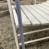 Five wooden garden armchairs