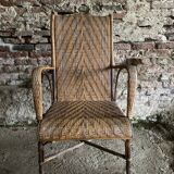 Braided rattan armchair