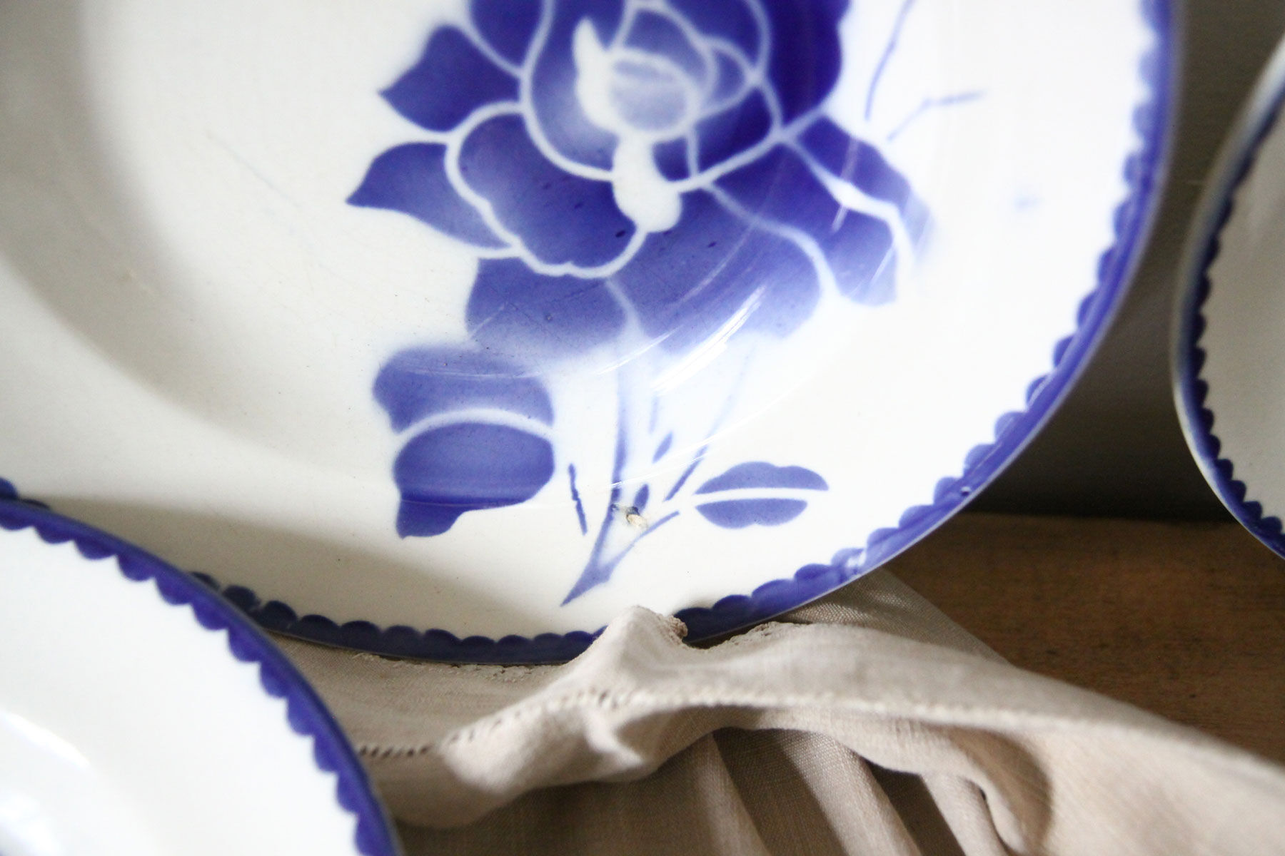 Lot d'assiettes bleues Lonchamp