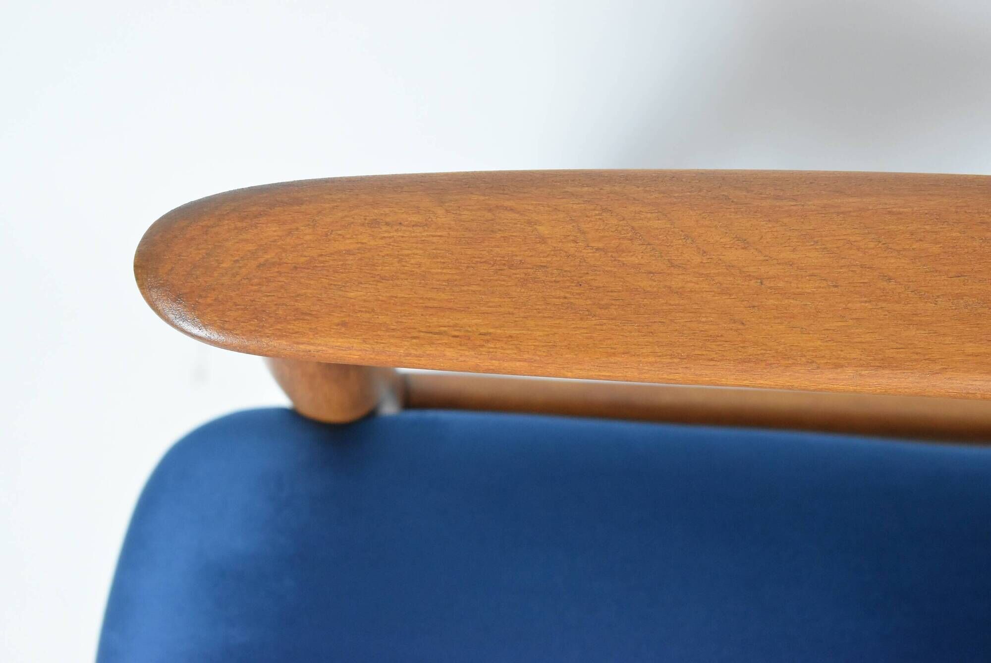 Scandinavian armchair designer E.Homa, refubrished, 1960s, navy blue velvet
