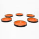 Set of six enameled copper plates, germany, 1960s