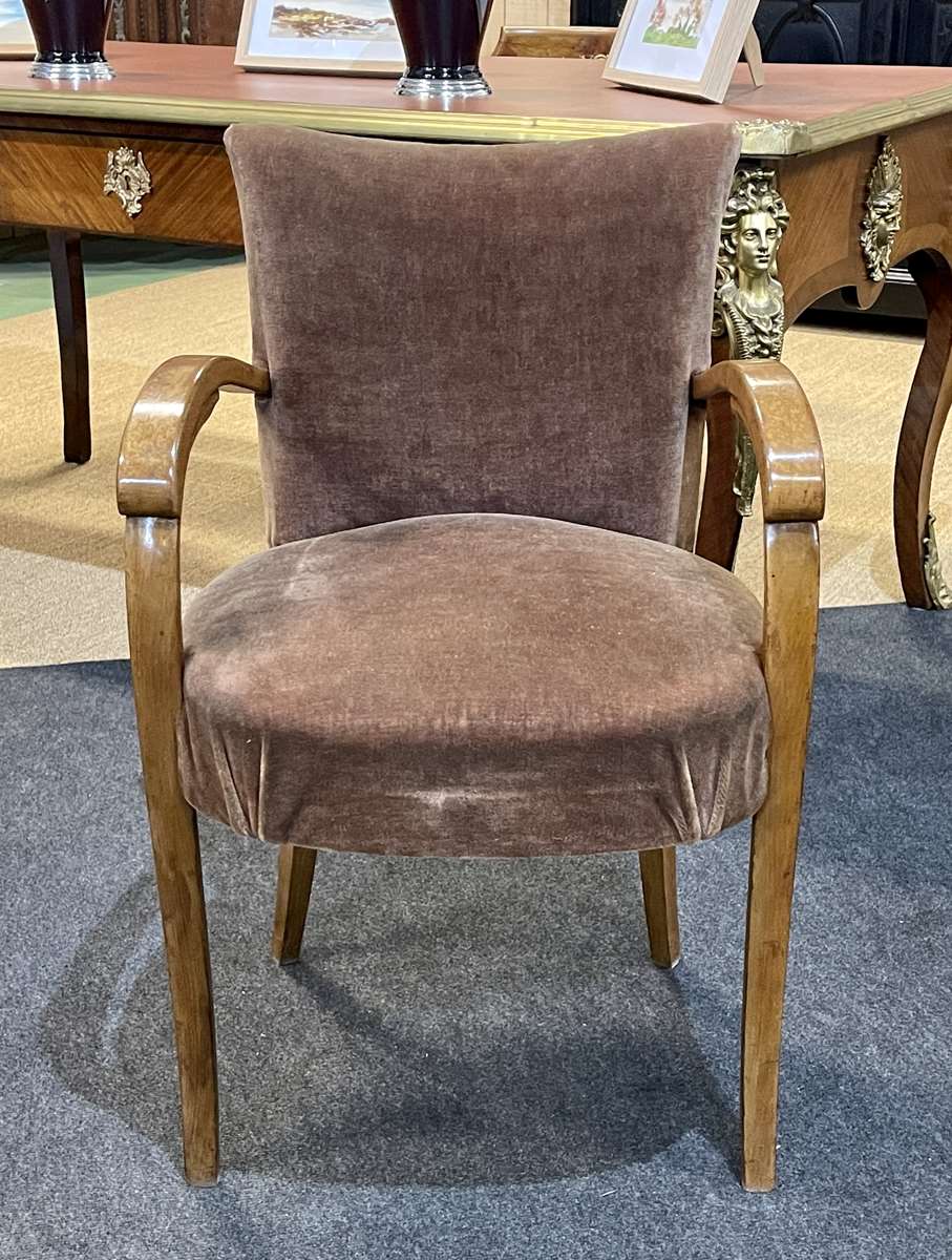 Art Deco bridge armchair in beech