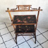 Bamboo shelves, fireplace