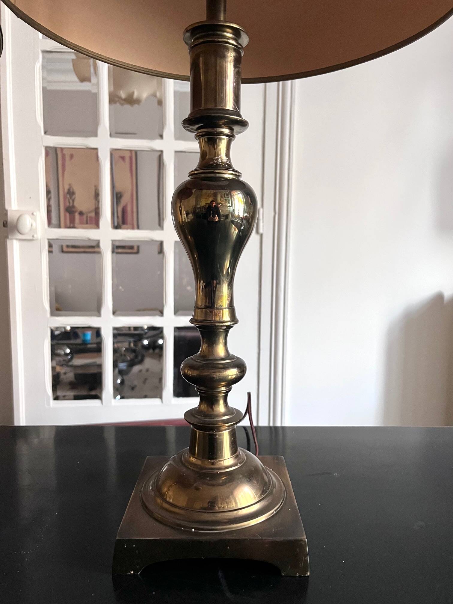 pair of american brass lamps