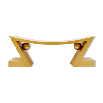 Italian Mid Century Wooden Bench in Gold