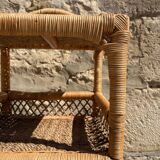 70s rattan shelf