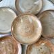 Set of 6 dessert plates in artisanal sandstone 60s-70s