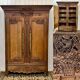 Armoire de mariage Normande sculptée en chêne clair du 19ème siècle