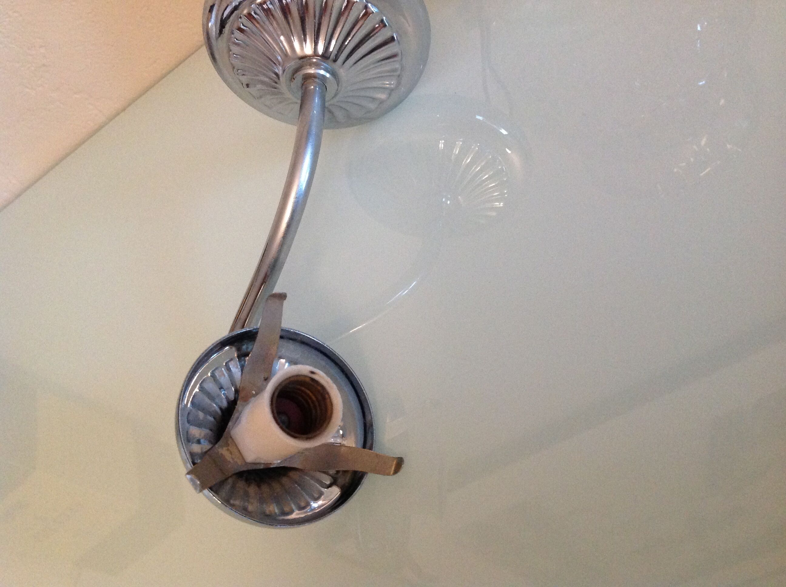Pair of structured glass and chrome metal, 60s