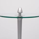Post Modern Round Glass side table 1980s